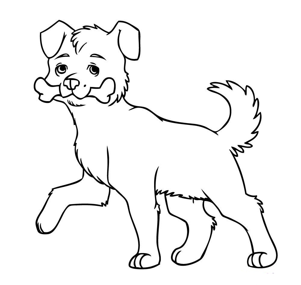 Рисуем собаку с косточкой на Новый год 2018