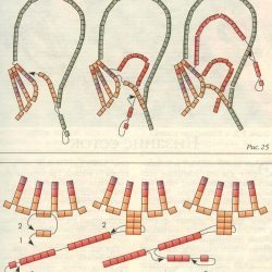Схема плетения хвоста петуха из бисера
