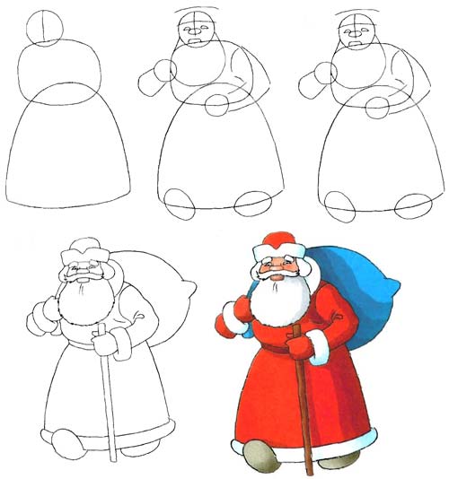 Дед Мороз картинки для срисовки - самые красивые и прикольные 6