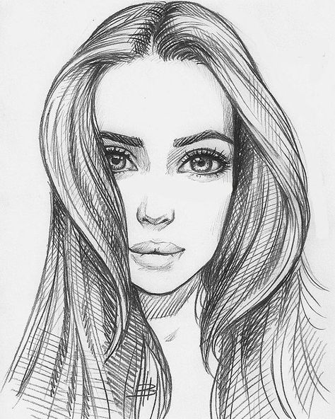 Красивые картинки и рисунки для срисовки лицо девушки - подборка 2