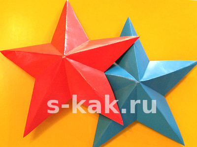 Как сделать объемную звезду из бумаги. Шаг 4