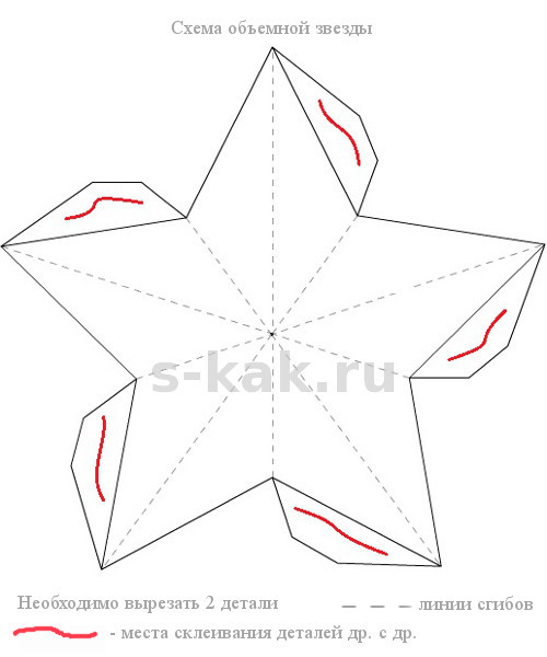 Схема бумажной звезды