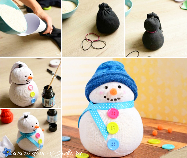 как сделать снеговика из носка своими руками