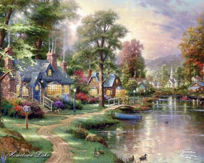 Сказочные рисунки художника Thomas Kinkade (40 фото)