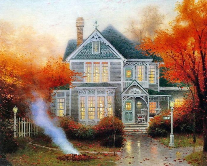 Сказочные рисунки художника Thomas Kinkade (40 фото)