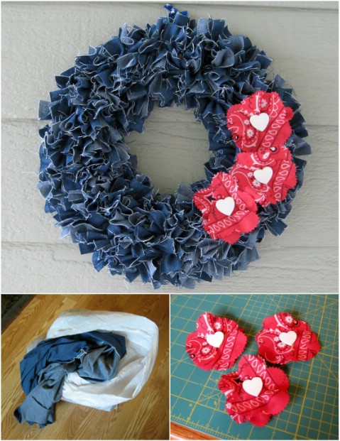 Make a denim wreath!