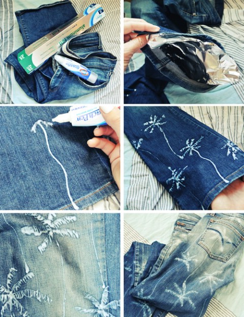 Draw on your jeans with a bleach pen.