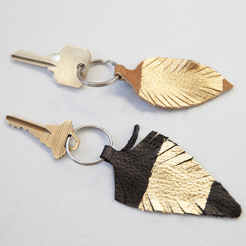 DIY Leather Feather Keychain