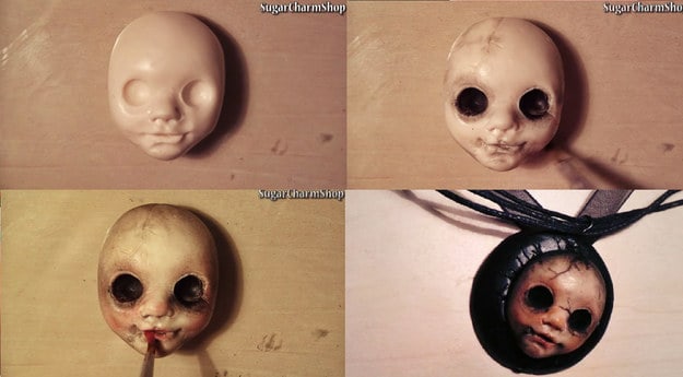 Scary doll pendant