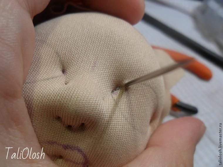 Создание объемной текстильной кукольной головки. Часть 3, фото № 25