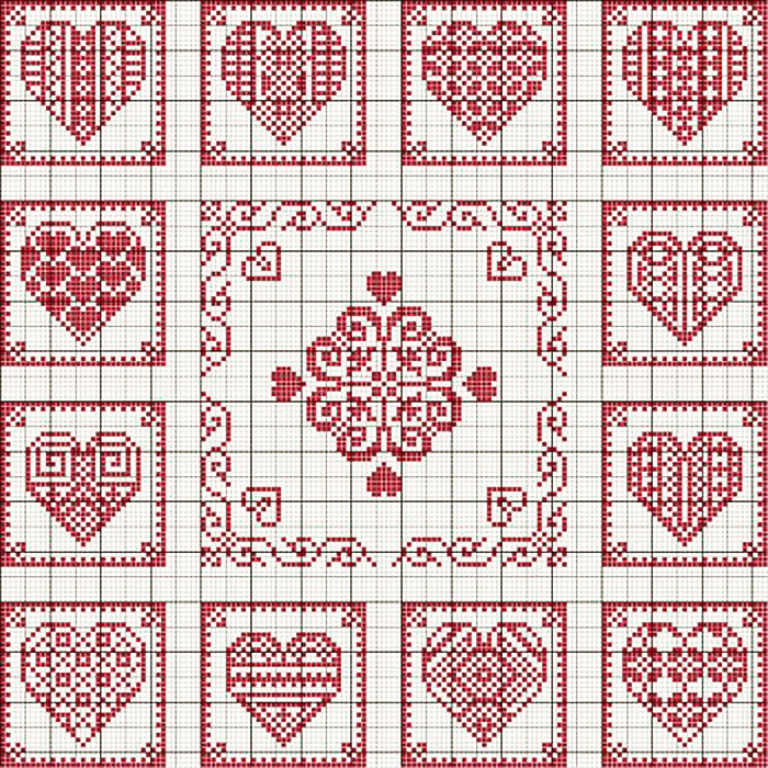 От чистого сердца: 40 простых схем вышивки сердечек крестиком, фото № 15