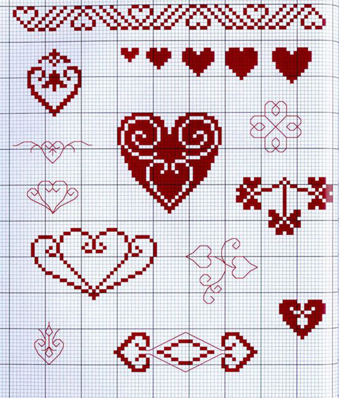 От чистого сердца: 40 простых схем вышивки сердечек крестиком, фото № 21