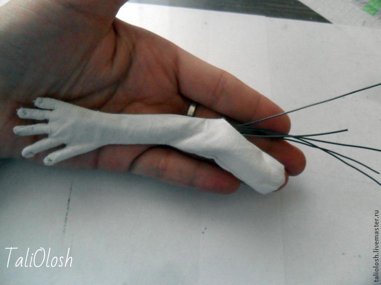 Создание армированной ручки для куклы. Часть 4, фото № 12