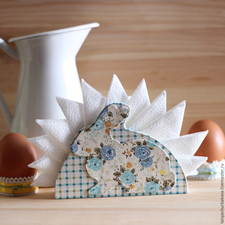 Делаем салфетницу «Пасхальный кролик» в технике тканевый картонаж, фото № 23