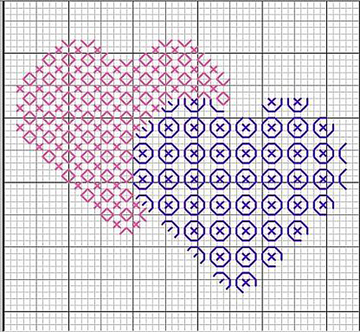 От чистого сердца: 40 простых схем вышивки сердечек крестиком, фото № 26