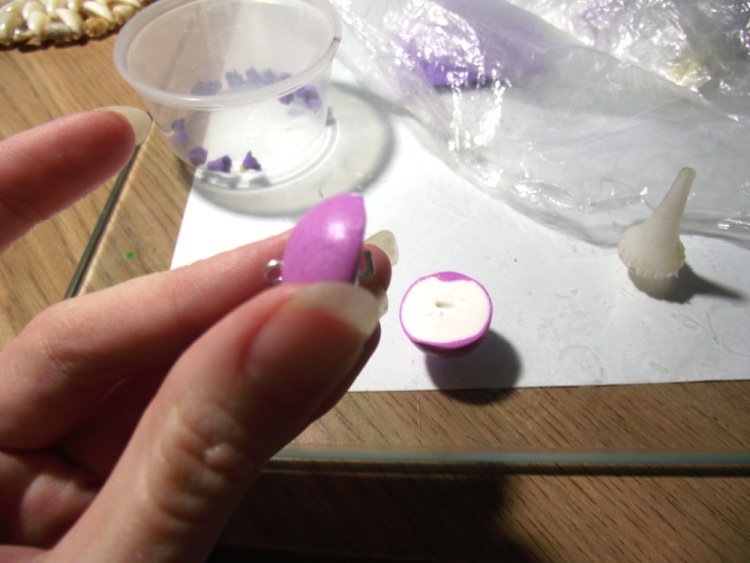 Создаем цветочные серьги-шары из запекаемой полимерной глины, фото № 14