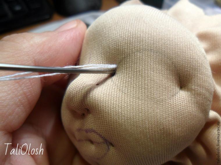 Создание объемной текстильной кукольной головки. Часть 3, фото № 24