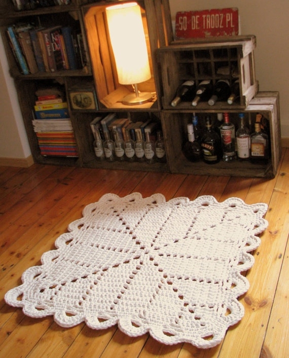 Уютный и оригинальный интерьер с помощью вязаных ковриков. Часть 1, фото № 10