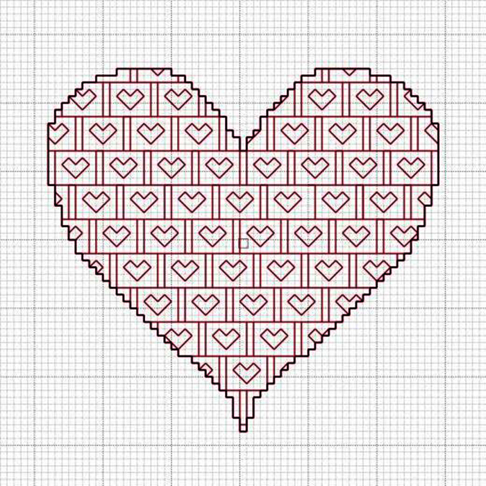 От чистого сердца: 40 простых схем вышивки сердечек крестиком, фото № 25