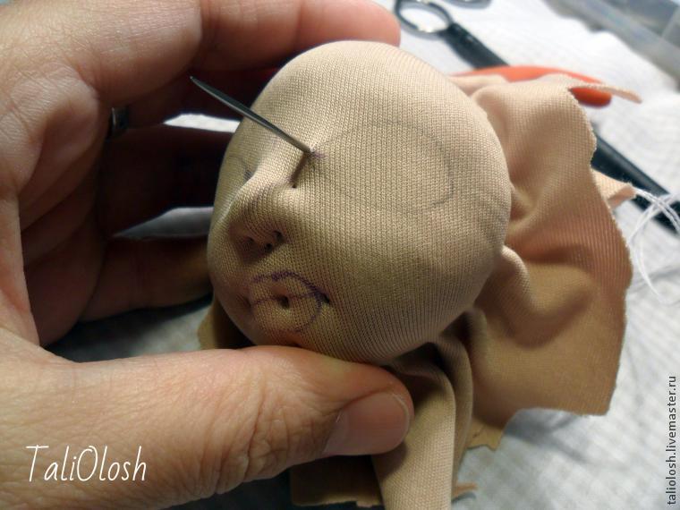 Создание объемной текстильной кукольной головки. Часть 3, фото № 20
