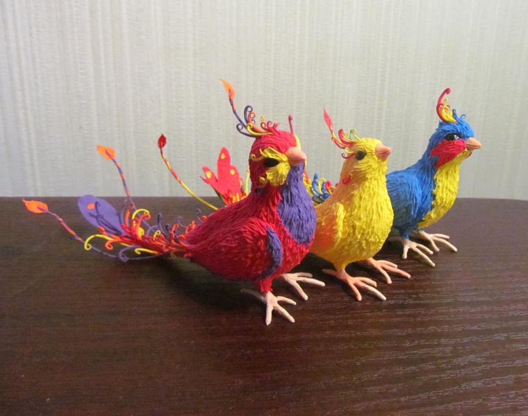 Делаем очаровательных райских птичек из бархатного пластика, фото № 34