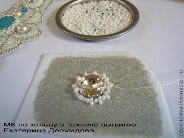 Создание кольца в технике вышивки бисером, фото № 6