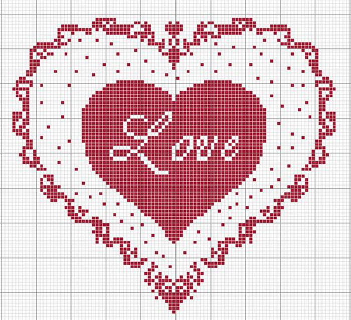 От чистого сердца: 40 простых схем вышивки сердечек крестиком, фото № 31