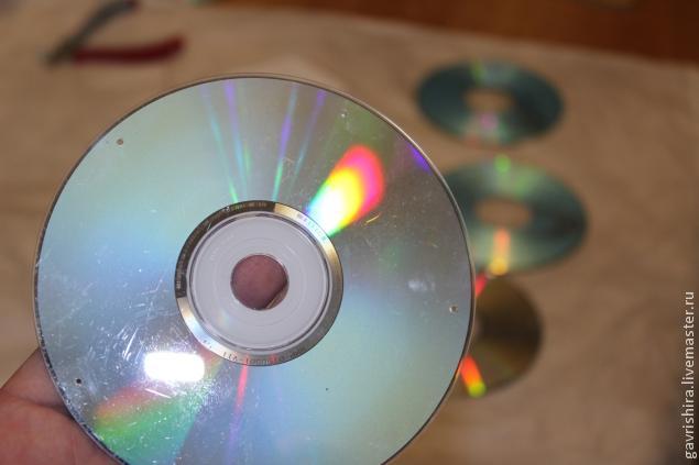 Новогодний шар из CD дисков, фото № 4