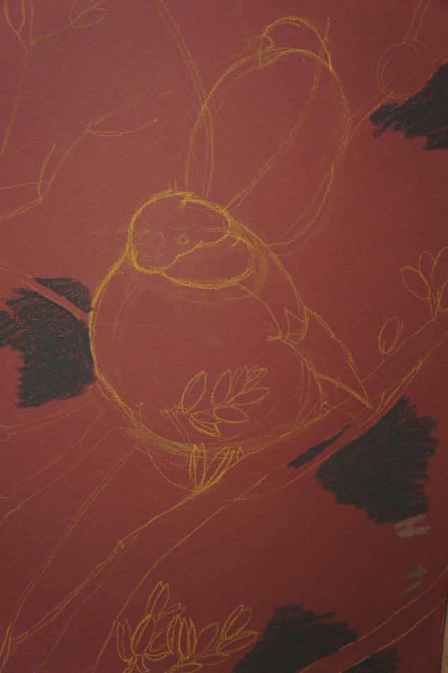 Новогодняя пастель: рисуем снегирей, фото № 9
