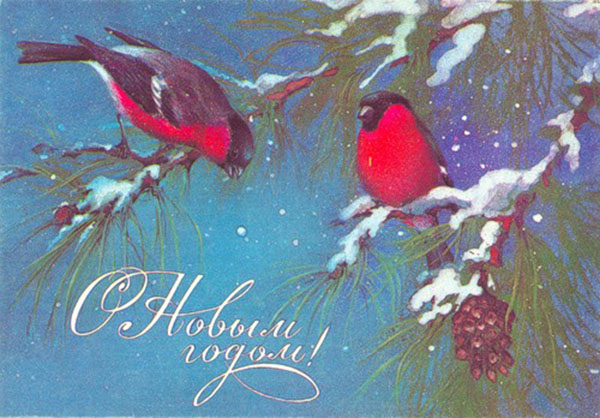 Снегири на старых новогодних открытках: неисчерпаемый источник вдохновения, фото № 11