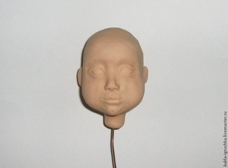 Лепка головы куклы из полимерной глины, фото № 13