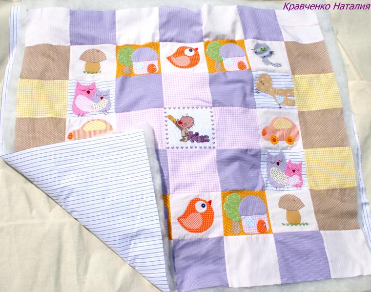 Мастер-класс детское развивающее одеяло-панно с вышивкой и аппликацией, фото № 25