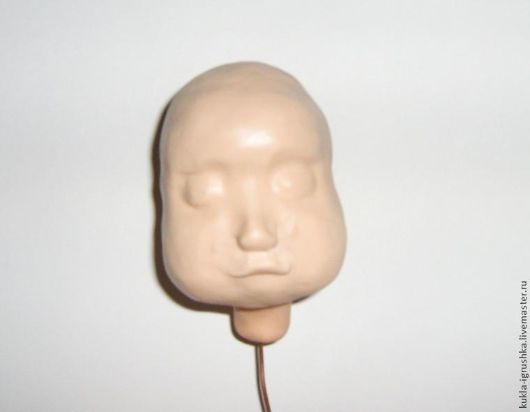Лепка головы куклы из полимерной глины, фото № 10