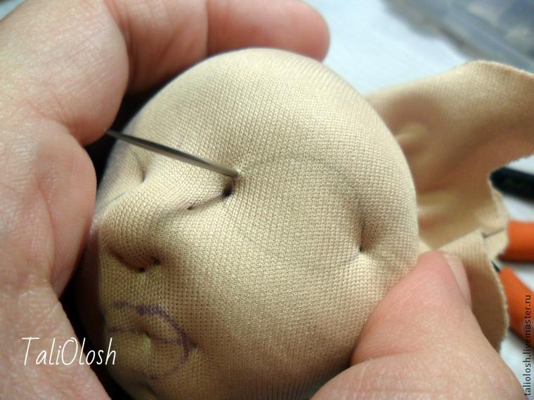 Создание объемной текстильной кукольной головки. Часть 3, фото № 23
