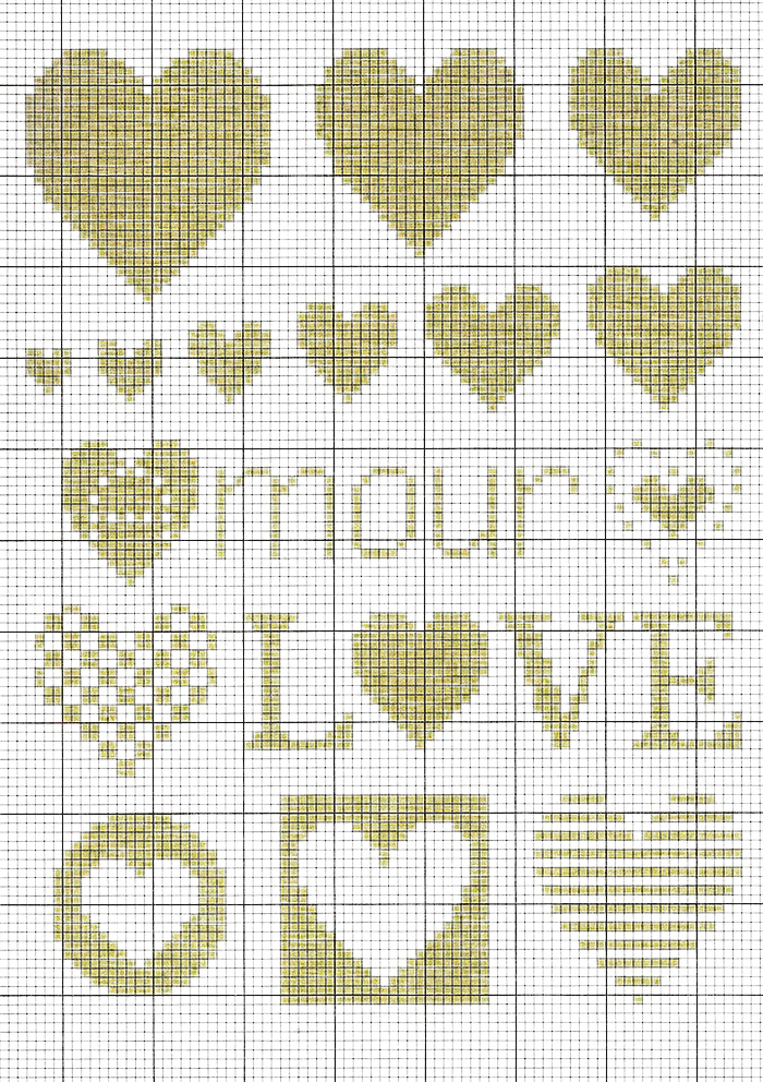 От чистого сердца: 40 простых схем вышивки сердечек крестиком, фото № 32