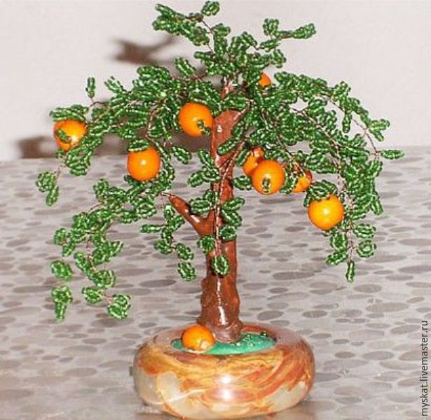 Мастер-класс «Дерево апельсин» из бисера, фото № 12