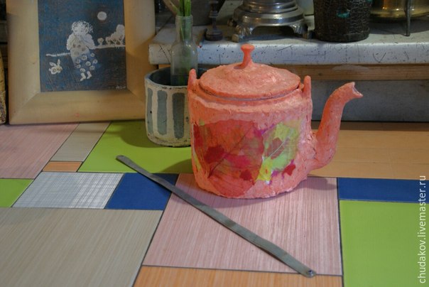 Мастер-класс: делаем необычный чайник-светильник из папье-маше, фото № 27