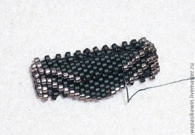 Плетеная из бисера бусина с уголками, фото № 32