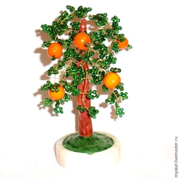 Мастер-класс «Дерево апельсин» из бисера, фото № 11