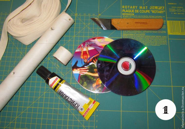 Мастерим катушки для тесьмы из CD-дисков, фото № 1