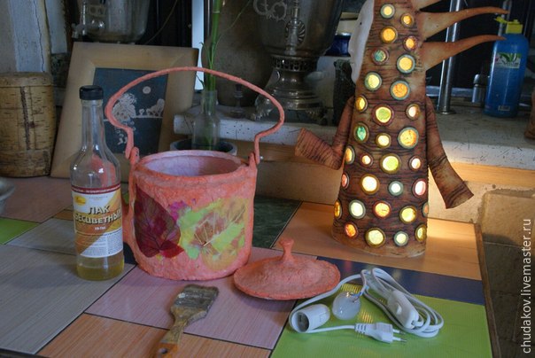 Мастер-класс: делаем необычный чайник-светильник из папье-маше, фото № 30