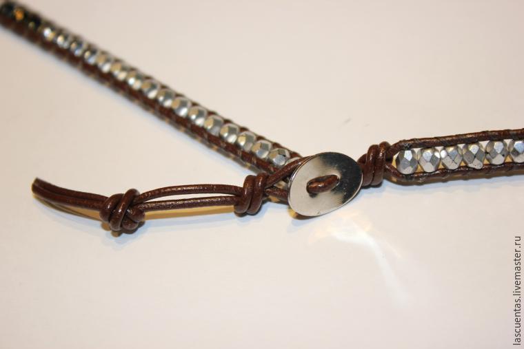 Создаем браслет-намотку из чешских граненых бусин и японского бисера, фото № 19