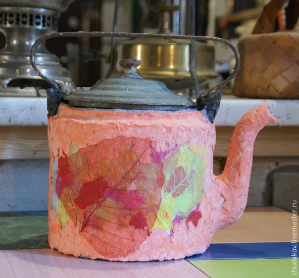Мастер-класс: делаем необычный чайник-светильник из папье-маше, фото № 12