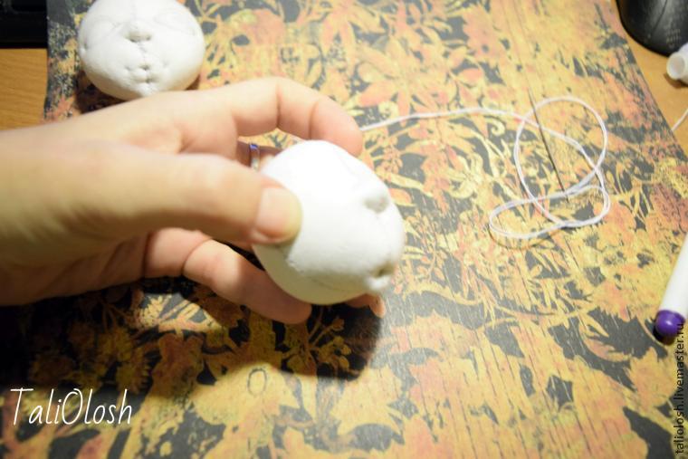 Создание объемной текстильной кукольной головки. Часть первая, фото № 32