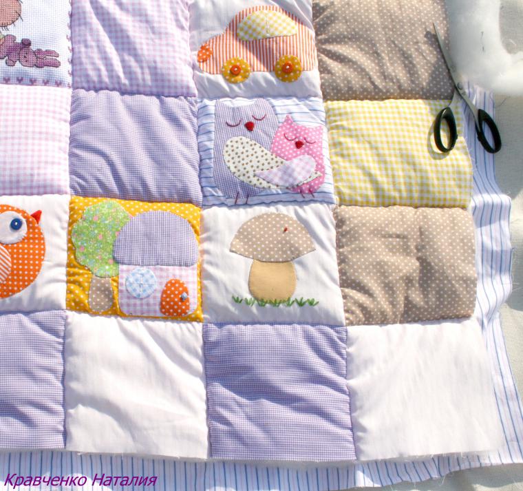 Мастер-класс детское развивающее одеяло-панно с вышивкой и аппликацией, фото № 28