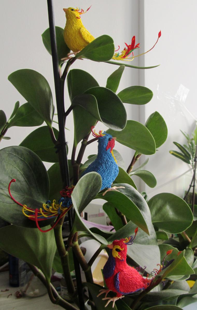 Делаем очаровательных райских птичек из бархатного пластика, фото № 35