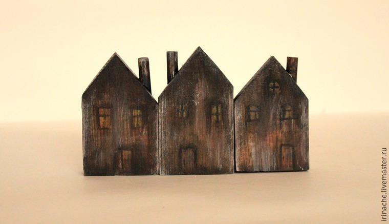 Делаем мини-домики из дерева для декора, фото № 18