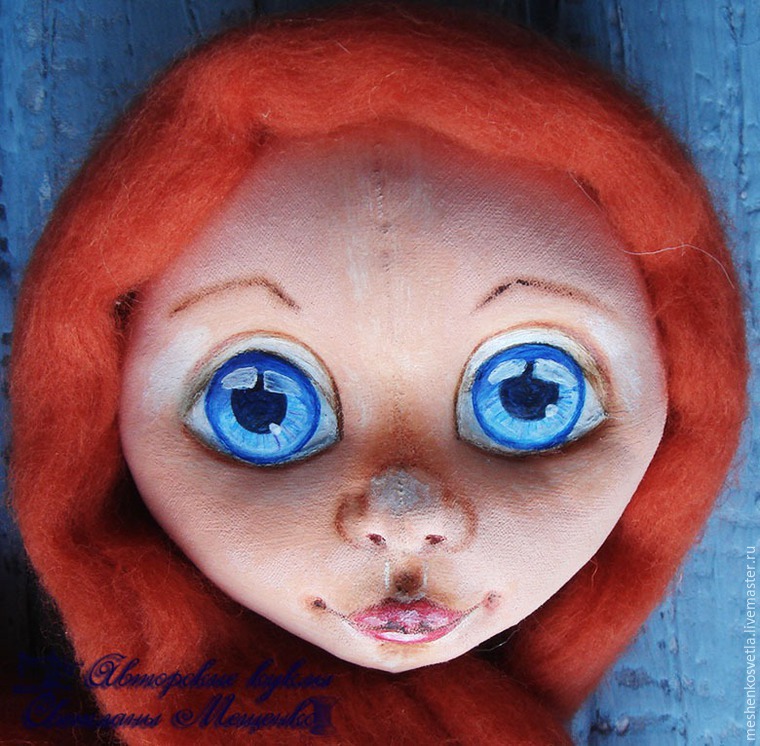 Как нарисовать радужку глаз текстильной куклы акварельными карандашами, фото № 8