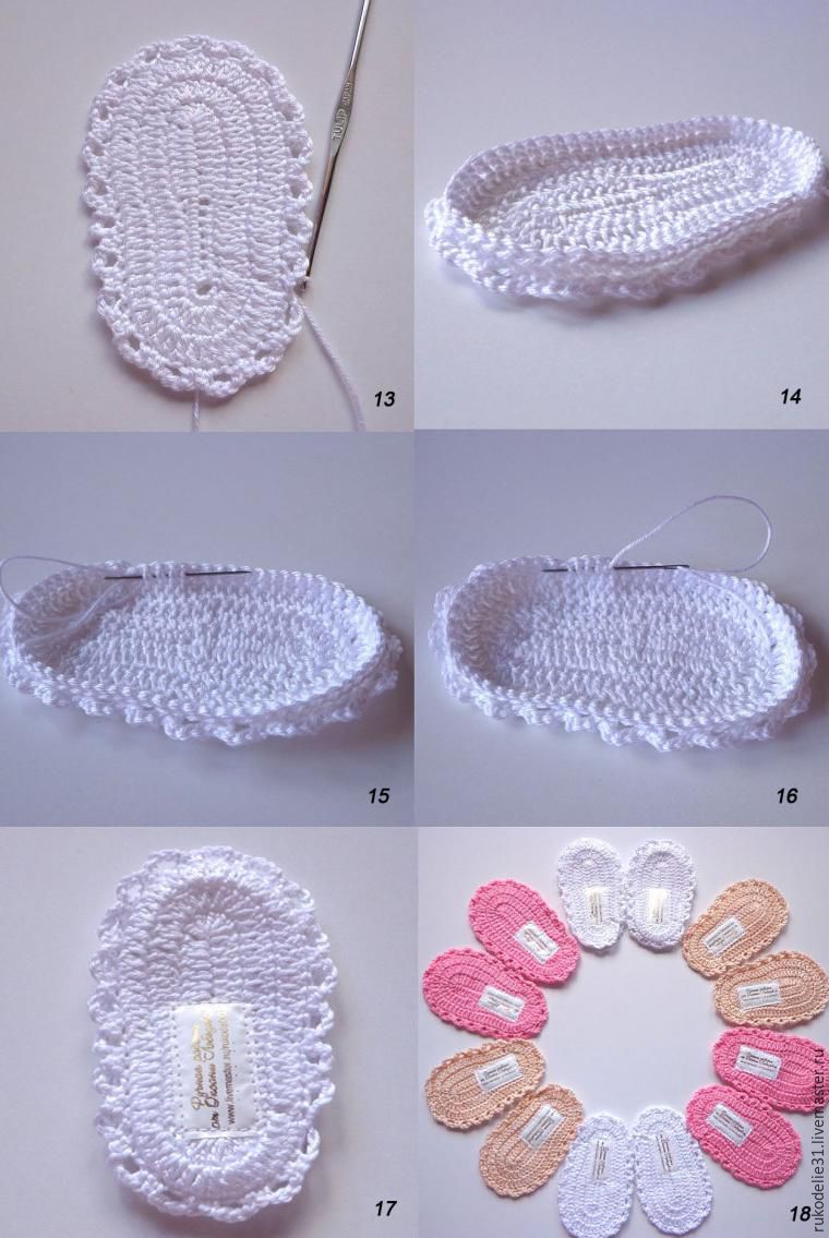 Вяжем крючком пинетки-сандалии для малышки, фото № 4