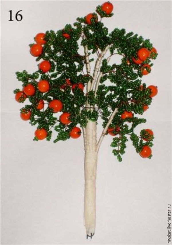 Мастер-класс «Дерево апельсин» из бисера, фото № 6